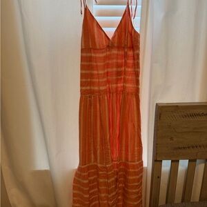 NWT L*Space Coral Striped Maxi Dress